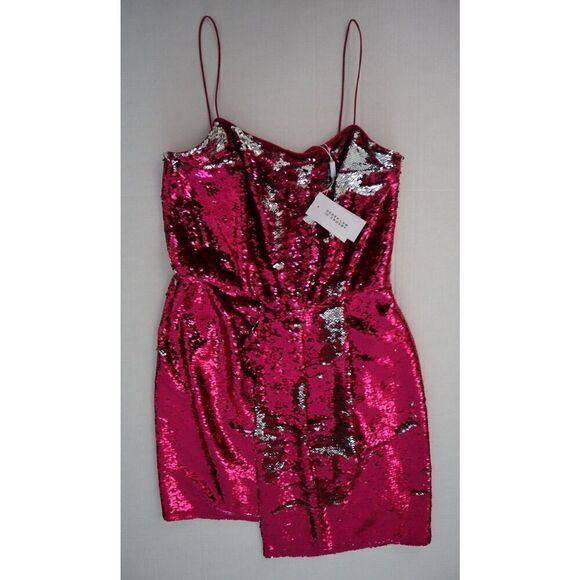 Derek Lam 10 Crosby TS01533SQ Women Sz 8 Fuchsia/Silver Sequined Mini Dress - Picture 9 of 16